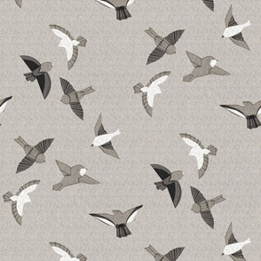 Itajime Bird Flock {Grey}