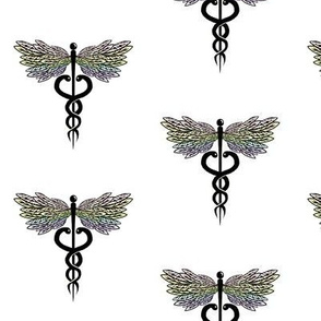 Caduceus Medical Symbol -Pastel Rainbow  