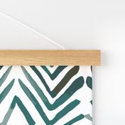 Abstract watercolor arrows and lines // Teal and white dashes