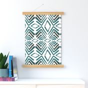 Abstract watercolor arrows and lines // Teal and white dashes