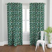 Dinosaur Camouflage / Green Linen Texture Camo Military Dino Boy Fabric Wallpaper