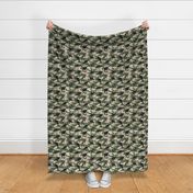 Dinosaur Camouflage / Khaki Linen Texture Camo Military Dino Boy Fabric Wallpaper