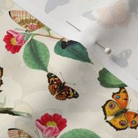 7" Vintage Butterflies - beige cream - 2 layers