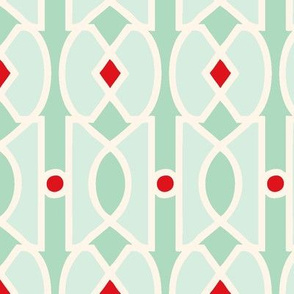 ART DECO LATTICE (JADITE AND RED)