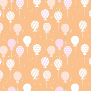 Party balloon fun birthday wedding theme in modern boho pastel colors blush peach apricot pink
