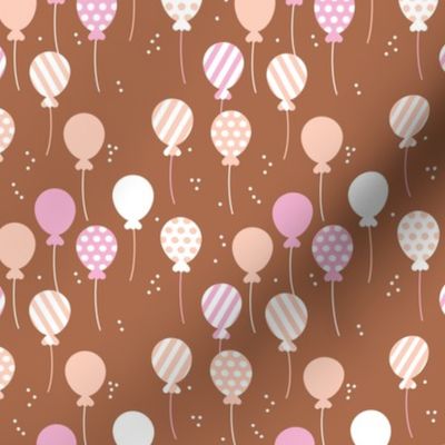 Party balloon fun birthday wedding theme in modern boho rust pink peach girls