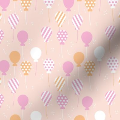 Party balloon fun birthday wedding theme in modern boho pastel beige pink honey yellow girls