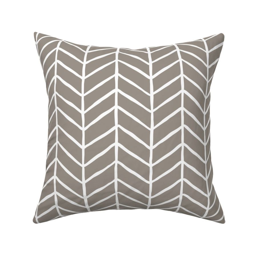 hand drawn herringbone | large scale white on dark grey