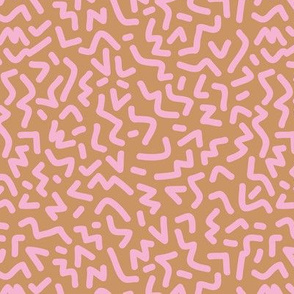 Minimal paper cut trend geometric shapes squares stripes strokes and zigzag abstract memphis retro nursery girls cinnamon brown pink