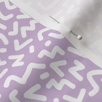 Minimal paper cut trend geometric shapes squares stripes strokes and zigzag abstract memphis retro nursery lilac violet white