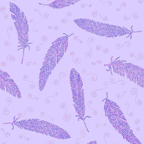 birds of a feather - purple on lavender