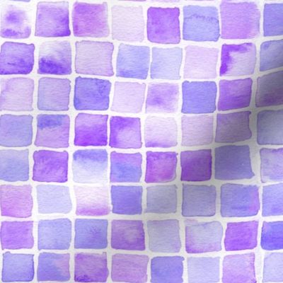 watercolor squares in purple