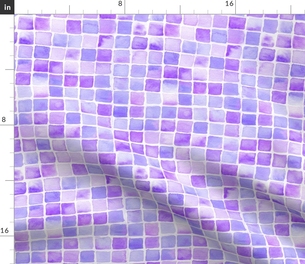 watercolor squares in purple