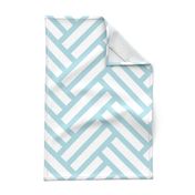 geometric double herringbone | medium scale in sky blue