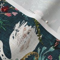 Fable Swan Damask (teal) MED 