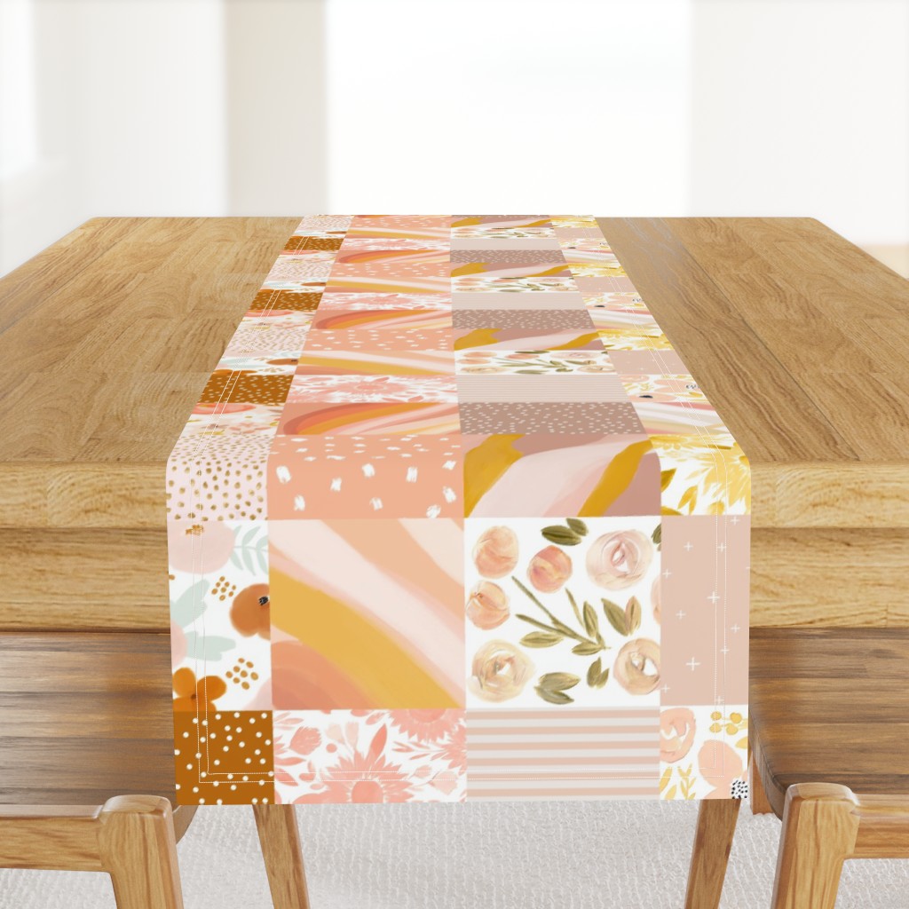 terracotta & blush modern cheater quilt