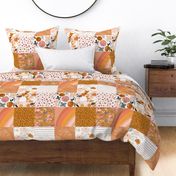 blush & rust floral cheater quilt 