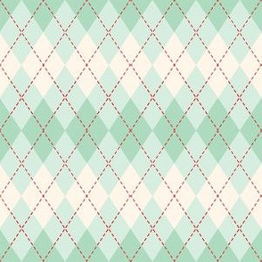 VINTAGE ARGYLE (JADITE AND RED)