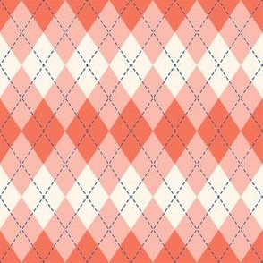 VINTAGE ARGYLE (CORAL AND NAVY)