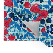 Paper Picnic Berry Collage in Red, White and Blue