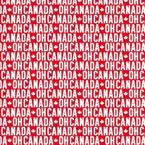 XSM oh canada white on red canadian maple leafs UPPERcase || canada day july 1st