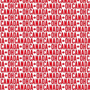 XSM oh canada red on white canadian maple leafs UPPERcase || canada day july 1st