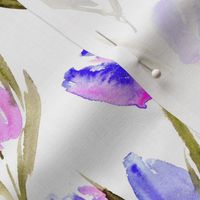 Blue and blush pink tulips for princess - watercolor florals