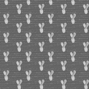 20-04y Boho Bunny Easter Slate Grey Gray