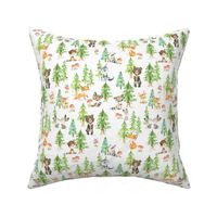 XS Young Forest – Kids Woodland Animals & Trees, Bedding Blanket Baby Nursery