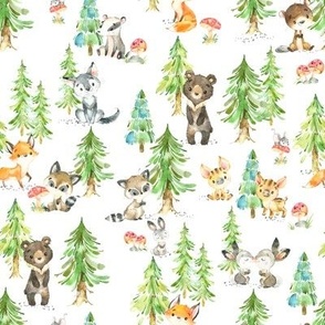 XS Young Forest – Kids Woodland Animals & Trees, Bedding Blanket Baby Nursery