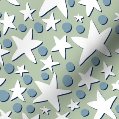 Neutral stars and dots paper cutout