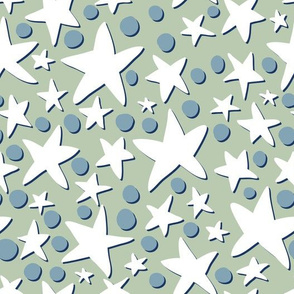 Neutral stars and dots paper cutout