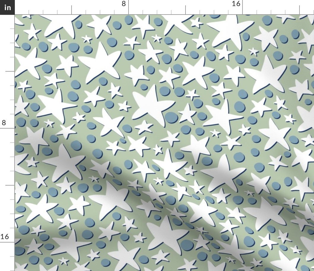 Neutral stars and dots paper cutout