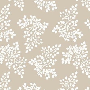 Huckleberry Madness - White on Taupe
