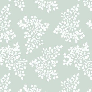 Huckleberry Madness - White on Sage Green