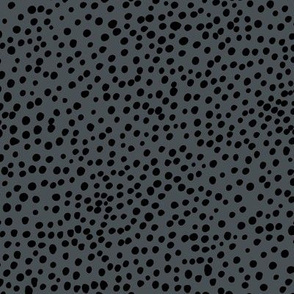 Wild cat cheetah spots boho animal print abstract basic spots and dots in raw ink cheetah dalmatian charcoal gray black neutral