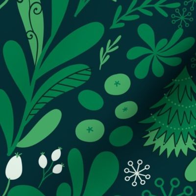 Merry Christmas -pattern-green