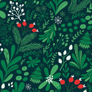 Merry Christmas -pattern-green