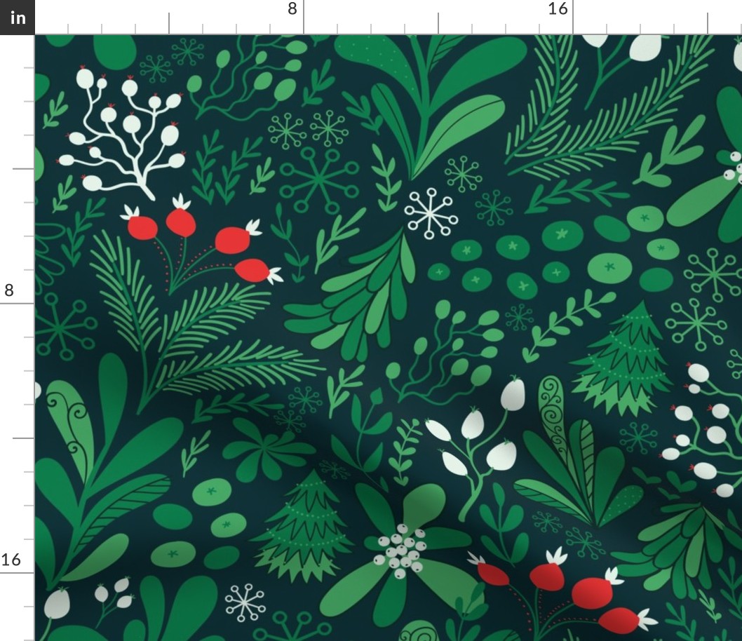 Merry Christmas -pattern-green