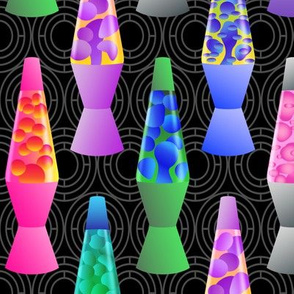 Colorful Lava Lamps - Vintage Kitsch // Medium Large Scale - 300 DPI