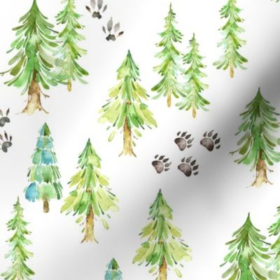 Forest Trees & Animal Tracks - MEDIUM scale