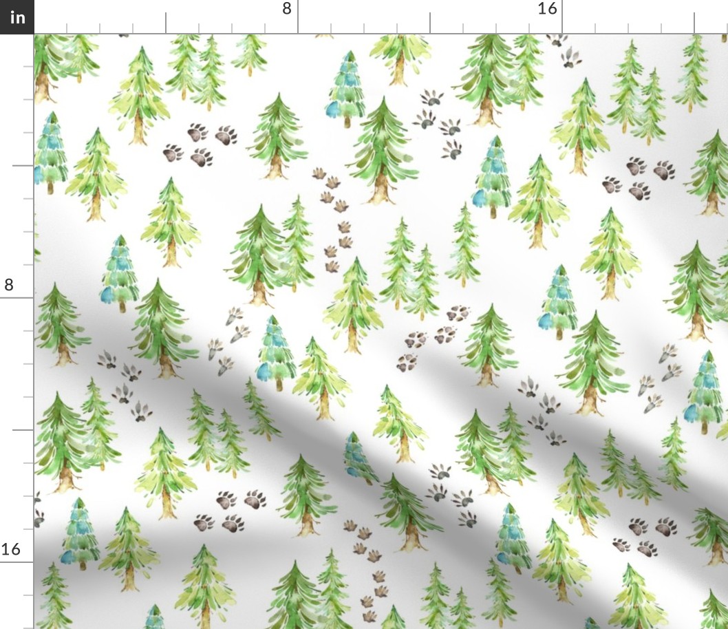 Forest Trees & Animal Tracks - MEDIUM scale