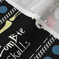 zombie skulls / X stripe