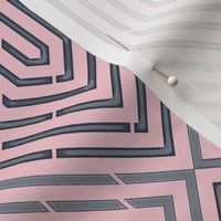 Labyrinth Geometric in Blush & Gray