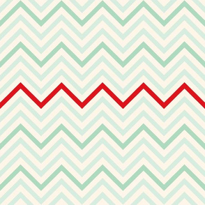 CHEVRON STRIPE (JADITE AND RED)