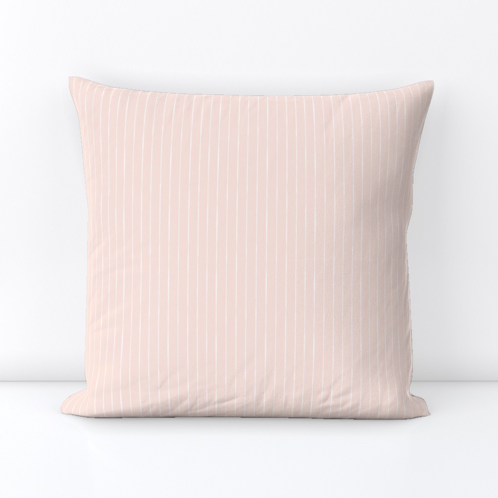 Half inch // hand-drawn vertical lines white on light pink