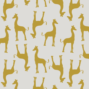 modern giraffe in mustard on cloud white 