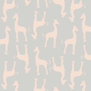 modern cream giraffe on cloud blue 