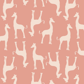 modern giraffe in cream on pretty pink 