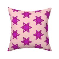 Bright Star Twinklers on Baby Pink - Medium Scale